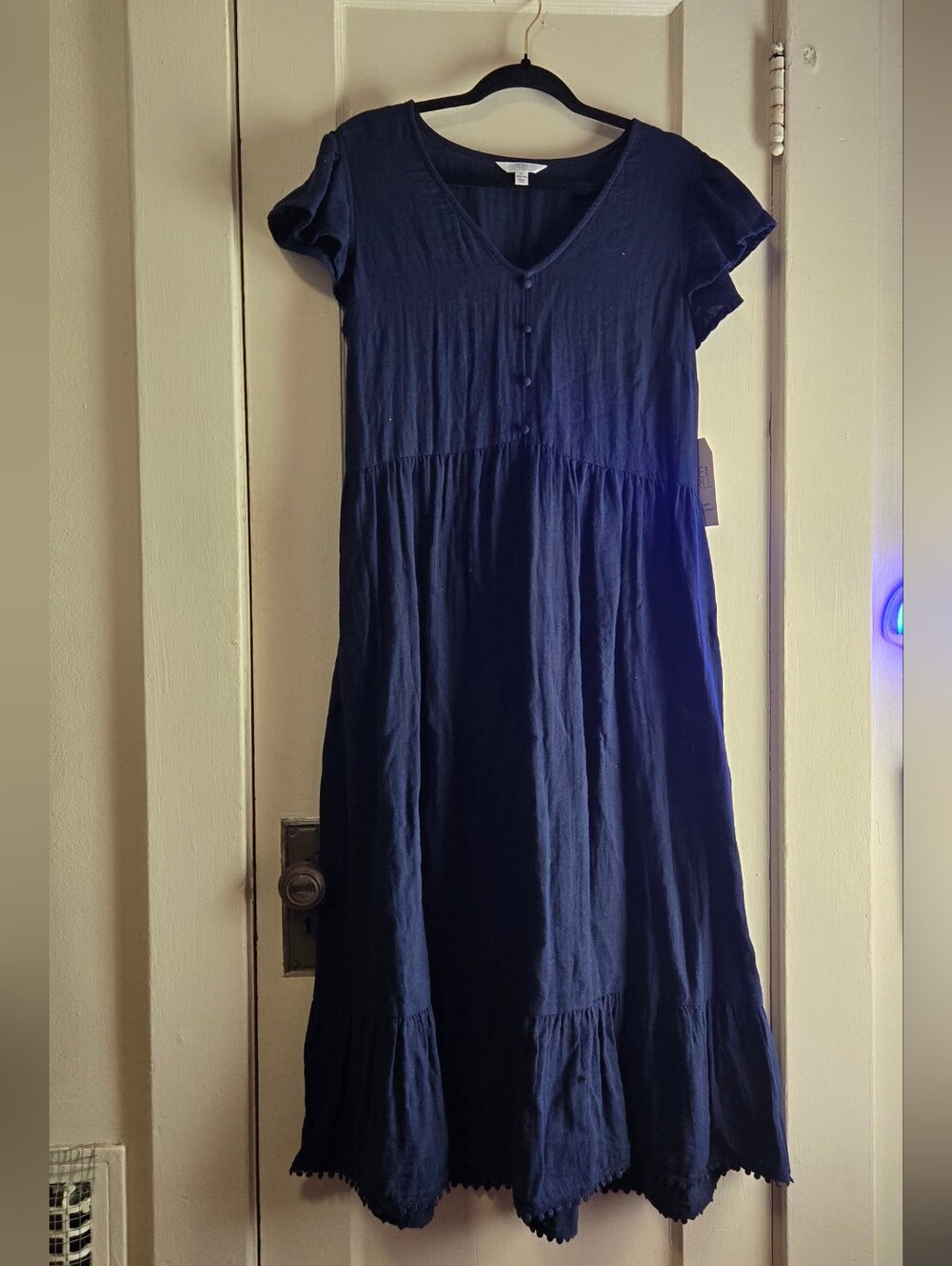 Time And Tru Navy Blue Short-Sleeve Dress